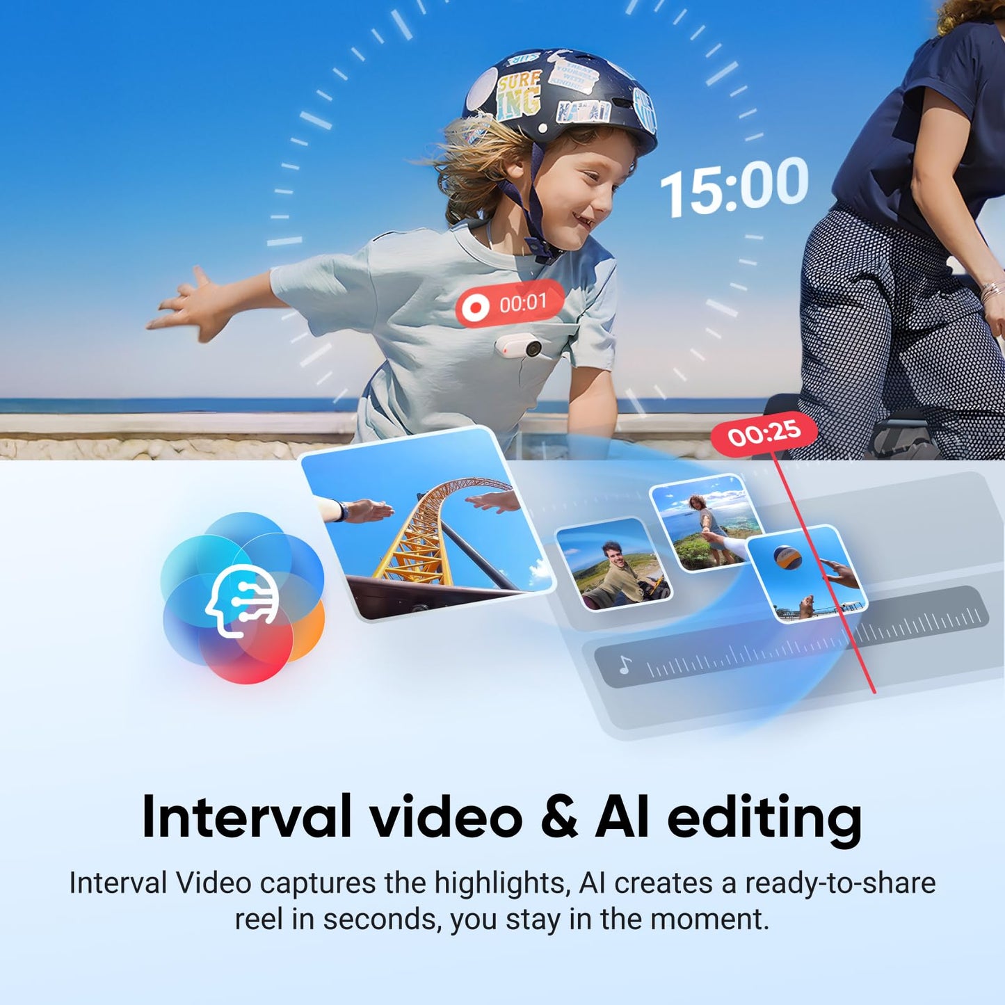 Insta360 GO 3S - 128 GB Black 4K Tiny Portable Vlogging Camera, Hands-Free POVs, Mount Anywhere, Stabilization, 140 Min Battery Life, 10m Waterproof, Pet POV