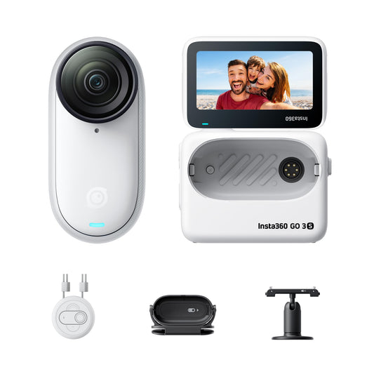 Insta360 GO 3S - 128 GB Black 4K Tiny Portable Vlogging Camera, Hands-Free POVs, Mount Anywhere, Stabilization, 140 Min Battery Life, 10m Waterproof, Pet POV