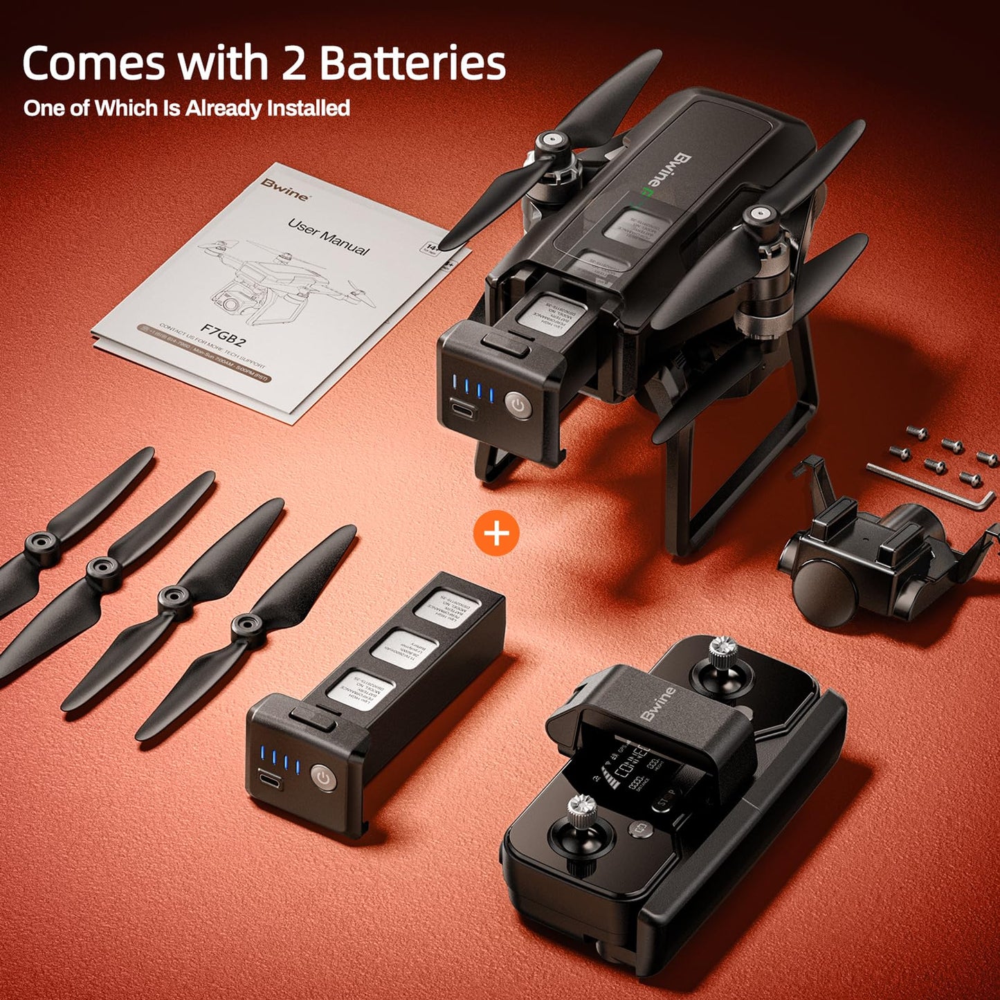 Bwine F7GIM Pro Drone with 6K UHD Camera, 3-Axis Brushless Gimbal, 4K/30fps Video, GPS Smart Control for Adults and Beginner, Plus 70Mins Flight Time, 10000Ft FPV Digital Transmission and TOF Safety Support