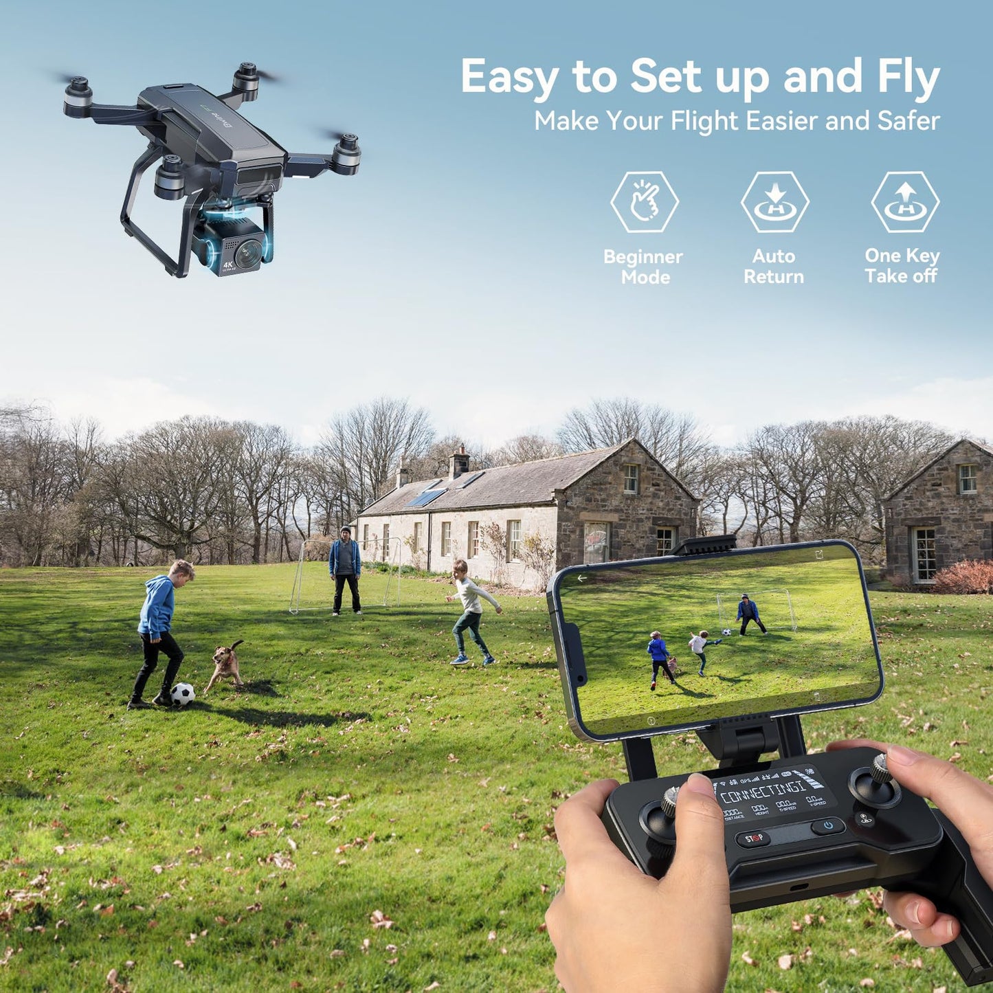 Bwine F7GIM Pro Drone with 6K UHD Camera, 3-Axis Brushless Gimbal, 4K/30fps Video, GPS Smart Control for Adults and Beginner, Plus 70Mins Flight Time, 10000Ft FPV Digital Transmission and TOF Safety Support