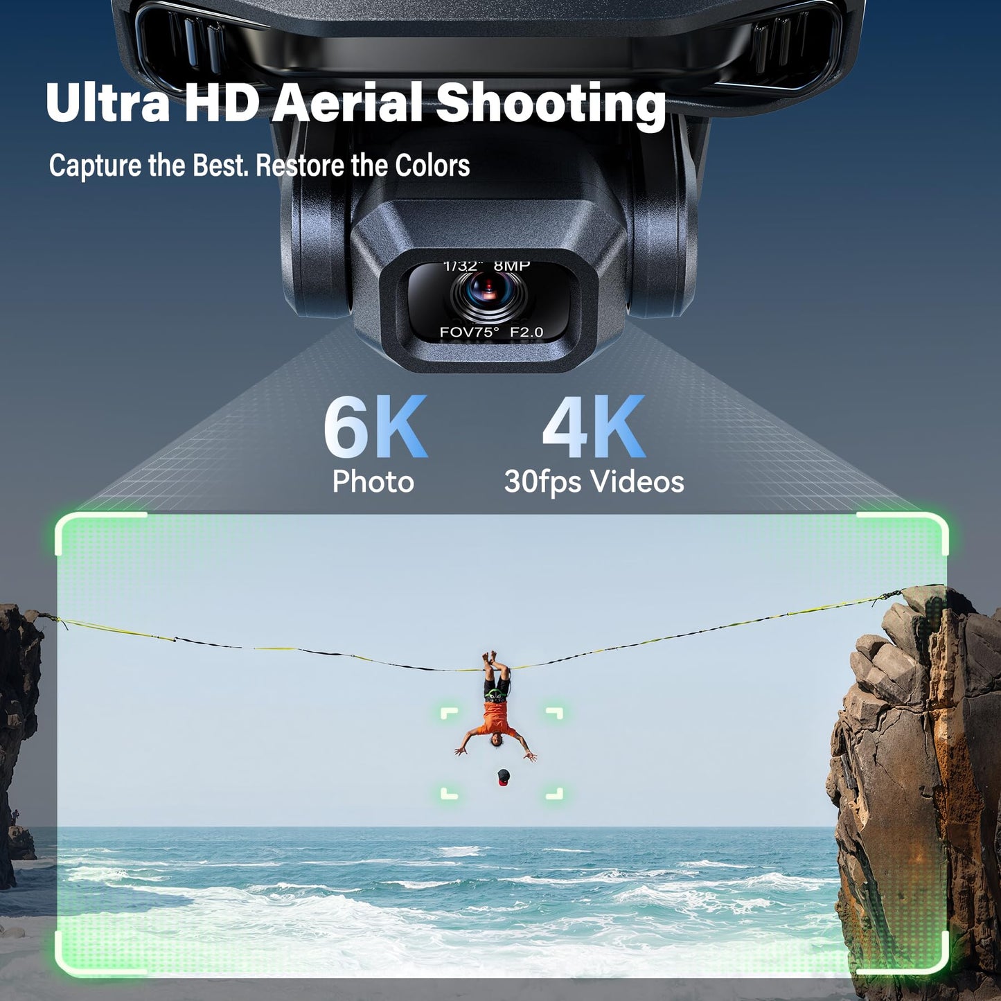 Bwine F7GIM Pro Drone with 6K UHD Camera, 3-Axis Brushless Gimbal, 4K/30fps Video, GPS Smart Control for Adults and Beginner, Plus 70Mins Flight Time, 10000Ft FPV Digital Transmission and TOF Safety Support
